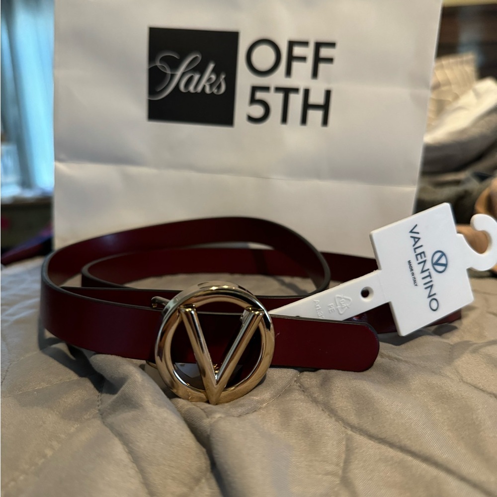 Women’s Valentino Skinny leather belt RED